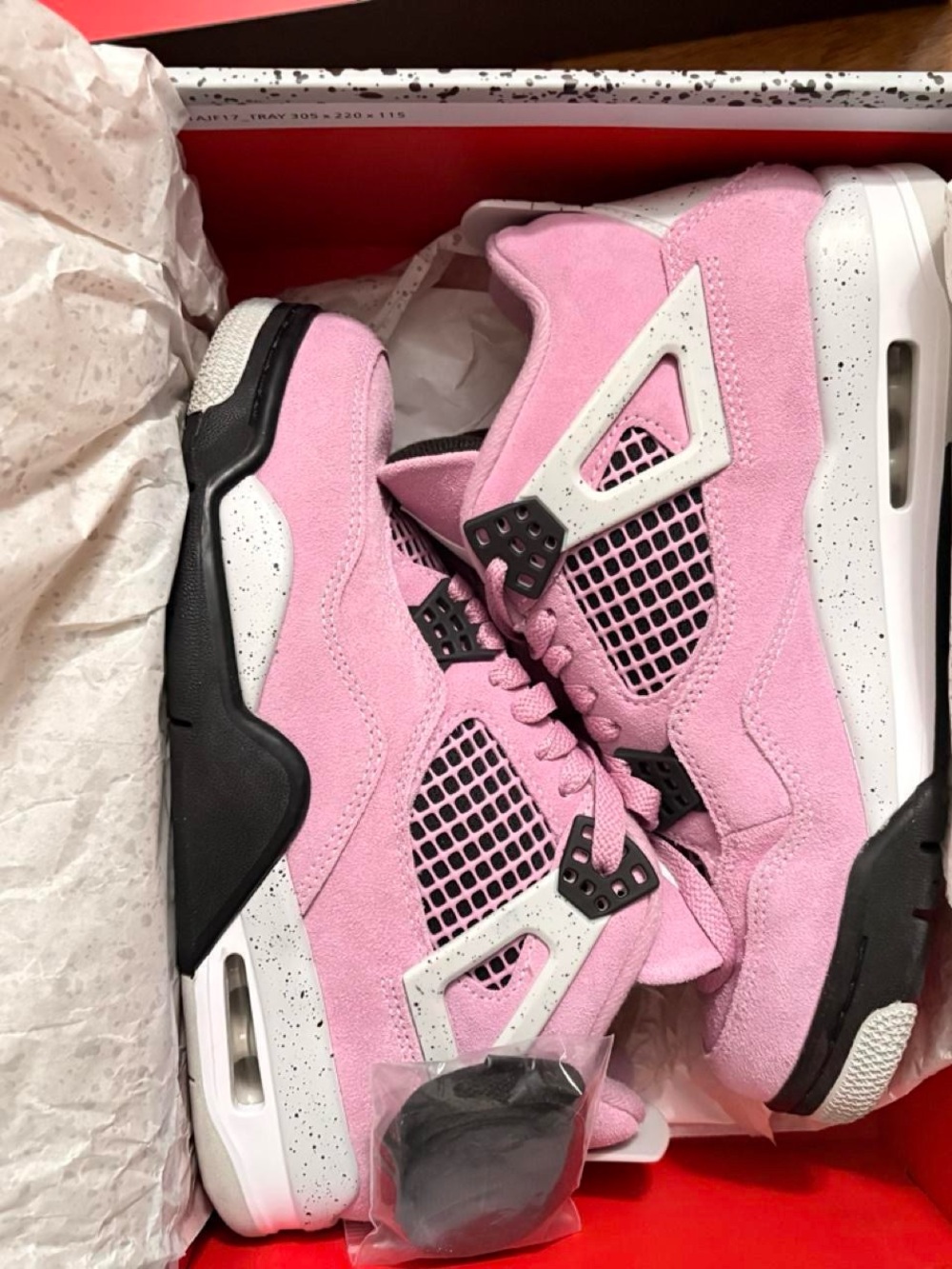 Jordan Women’s Pink and Black Suede Sneakers